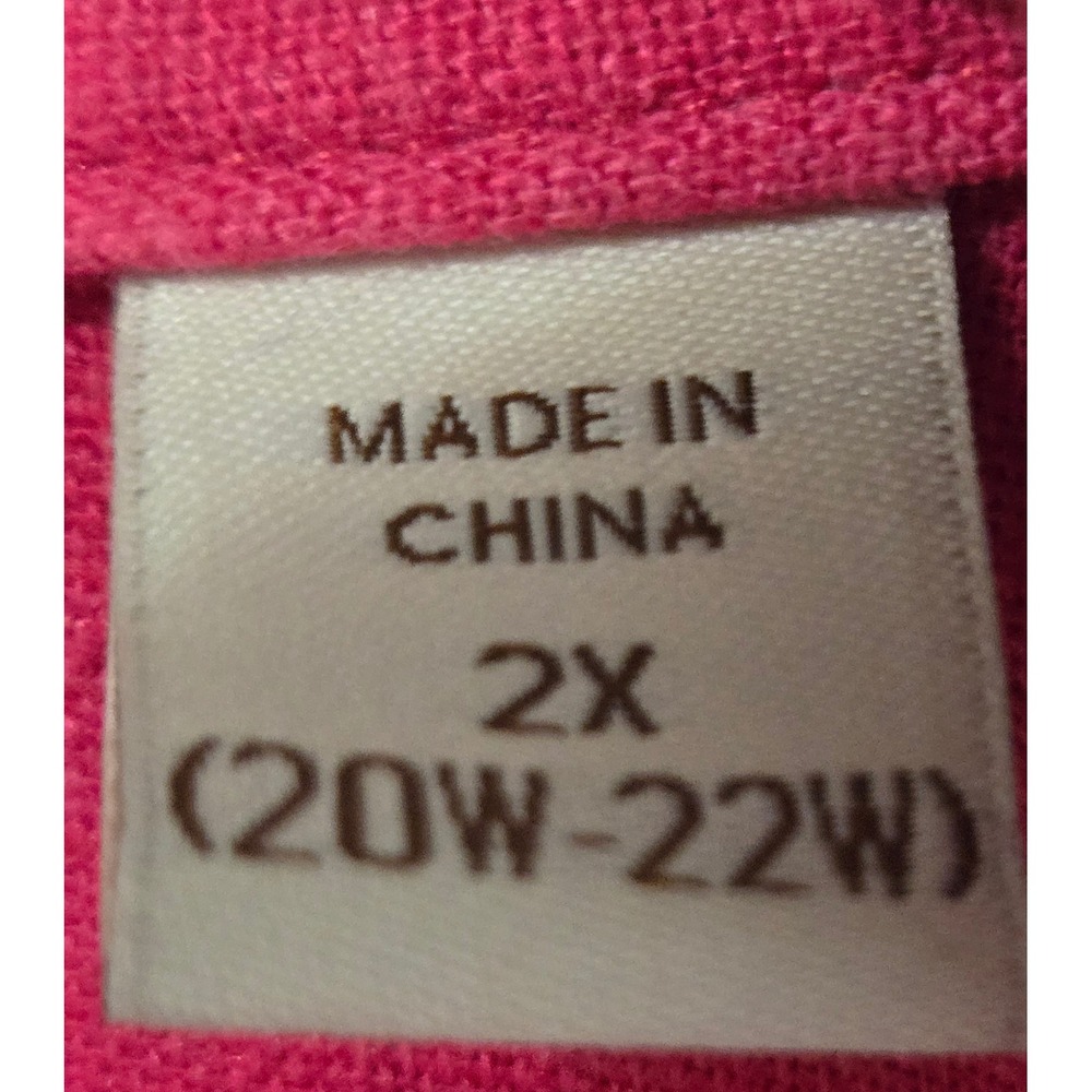 Vintage Coldwater Creek Hot Pink Linen Open Front Blazer 3/4 Sleeve Size 2X - Picture 7 of 9